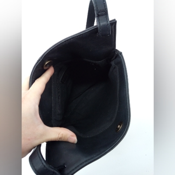 Vintage Leather Co. Liz Claiborne Black Genuine Leather Shoulder Bag Work VTG - Picture 9 of 15